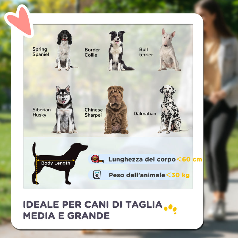 Passeggino per Cani Taglia Media e Grande 112x65x100 cm Pieghevole con Ingressi a Cerniera Rosso e Nero  