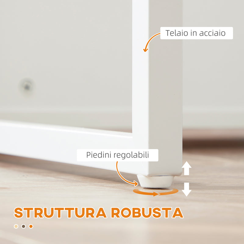 Isola da Cucina 3 Ripiani 105x65x90 cm  con Portacoltelli in Legno Truciolare Bianco