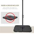 Ombrellone da Giardino Decentrato 294x193 cm con Base a Croce Marrone   