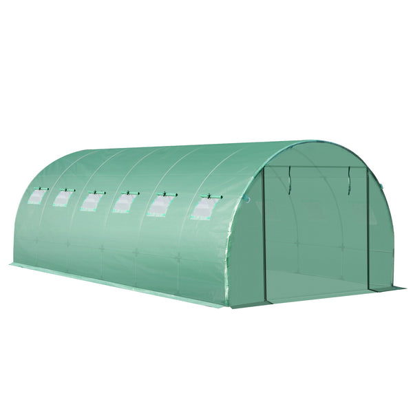Telo di Ricambio per Serra da Giardino 6x3x2 m con 12 Finestre e Porta Avvolgibile Verde Seconda Scelta acquista