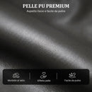 Poltrona Relax Reclinabile Manuale 155° 69x91x100 cm con Poggiapiedi in Pelle PU Grigio Scuro      