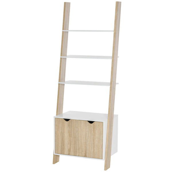 Bibliothèque 4 Étagères 2 Portes 60x40x171 cm en Chêne et Aggloméré Blanc prezzo