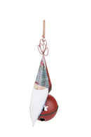 Set 2 Palle di Natale da Appendere Ø 11 cm in Metallo Rosso e Verde