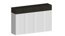 Scarpiera 4 Ante e 2 Ripiano a Ribalta 152x35x100 cm Savona 4A 1R Bianco Opaco/Grigio Ardesia  