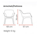 Set da Giardino Divano Poltrone e Tavolino in Polipropilene Vandi Marrone