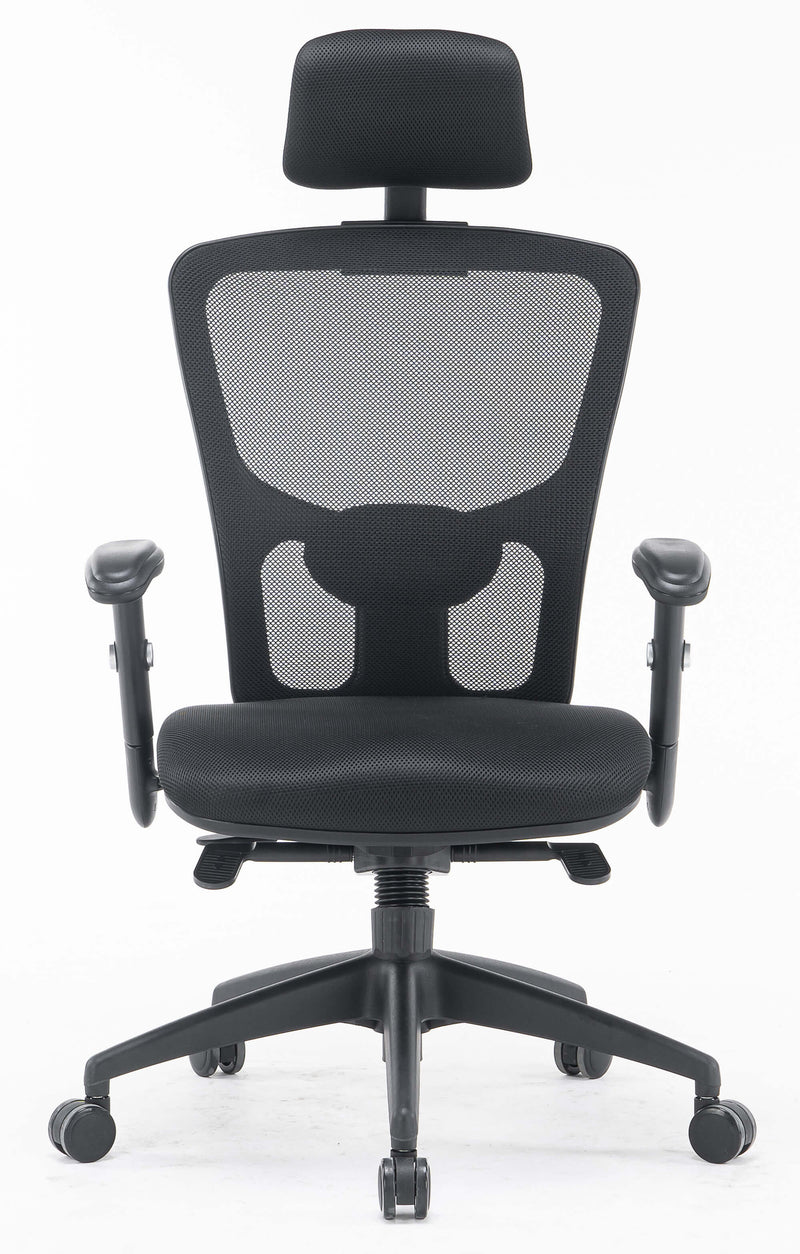 Sedia Poltrona Direzionale da Ufficio in Tessuto e Rete Philadelphia Nera