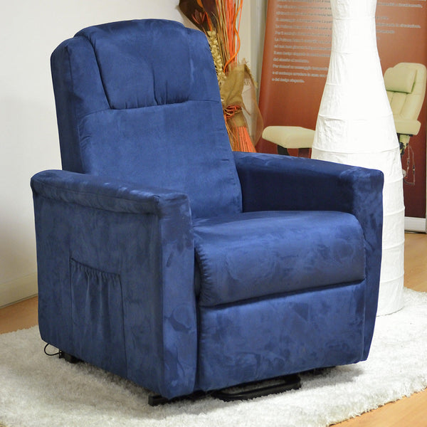 acquista Fauteuil relax électrique Verbena avec Lifter Lift 2 moteurs en microfibre bleue