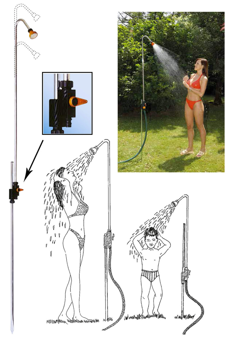 Doccia da Giardino in Alluminio 217cm con Rubinetto Agrati