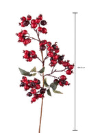 Set 3 Bacche Rose Selvatiche H80 cm Rosso