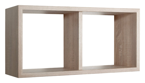 sconto Etagère rectangulaire 2 compartiments muraux 70x30x23,7 cm en Morgana Maxi Chêne Naturel/Fibre de Bois Sagerau