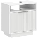 Mobile Sotto Lavabo Bagno 60x33x63 cm Ante Design Canettato in MDF Bianco