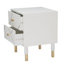 Comodino Luxy 45x40x51 cm in Legno e MDF e in Ferro Bianco e Oro