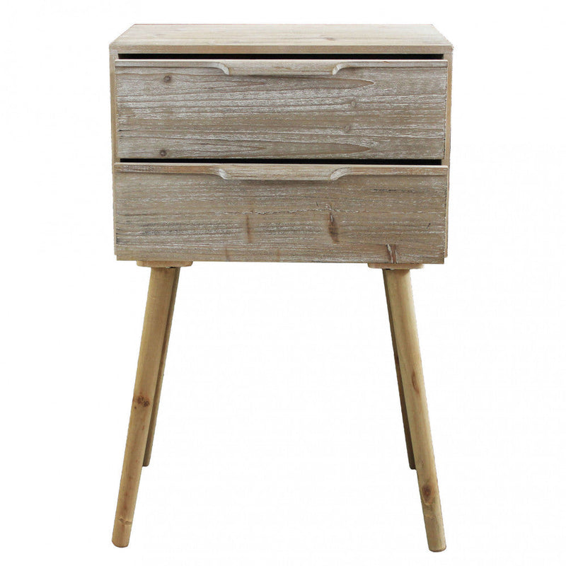 Mobiletto con 2 Cassetti 50x37x80 h cm in Legno di paulownia Tortora
