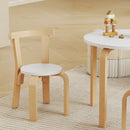 Set Tavolo e 4 Sedie per Bambini 3-8 Anni 5 pz con Bordi Arrotondati in Legno Bianco      