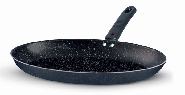 Poêle Ovale Antiadhésive en Aluminium Ø 36 cm avec Couvercle Silex Ecostone Noir sconto