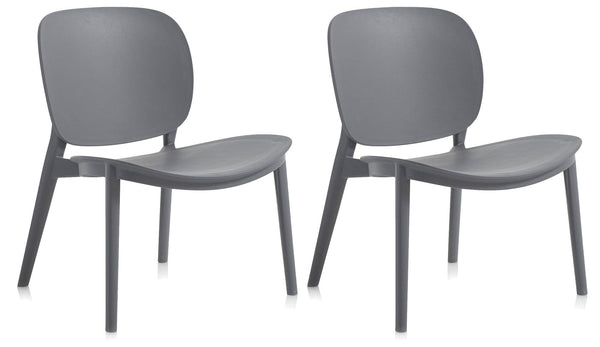 online Lot de 2 Chaises 58x48,5x71 cm en Polypropylène Gris