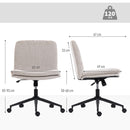 Sedia da Ufficio Regolabile 62x67x83-93 cm Inclinabile e Girevole in Tessuto Chenille e Acciaio Beige      