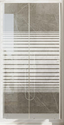 Porta Doccia 2 Ante Scorrevoli in Cristallo Serigrafato 4mm H185 Fosterberg Tonder Bianco Varie Misure