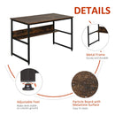 Scrivania da Ufficio 120x60x75 cm in Metallo e Legno Marrone Rustico