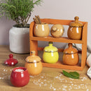 Set 6 Barattolini con Stand Ø7,5x11 cm 90 ml in Ceramica VdE Tivoli 1996 Shades 