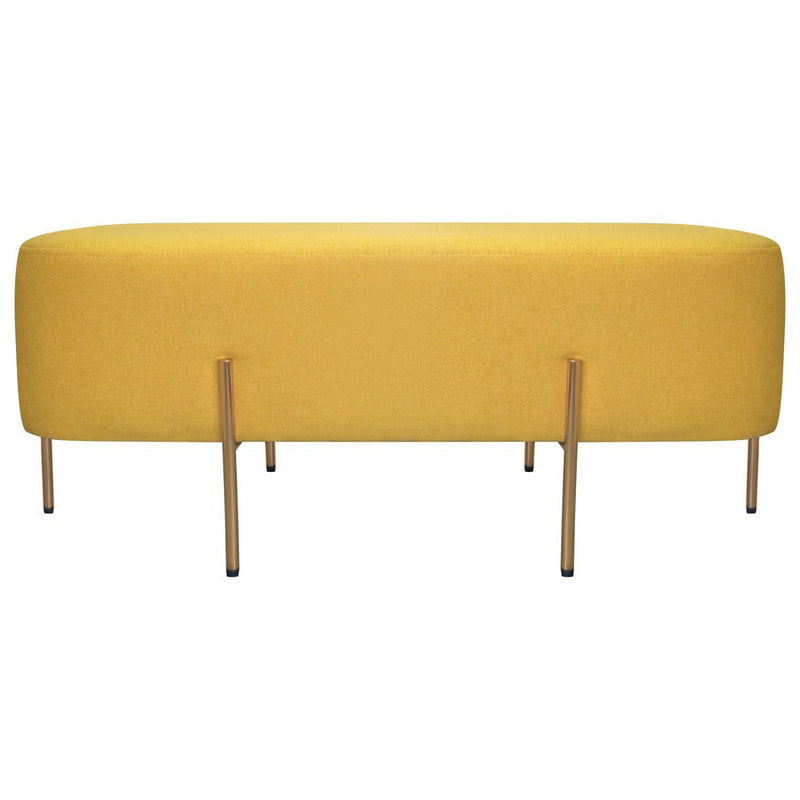 Pouf Poggiapiedi 97x39x40 cm in Tessuto Kate Giallo