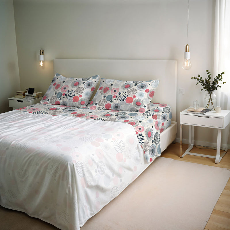 Set Lenzuola con Stampa Sopra Sotto e Federe Linea River Elba Varie Misure