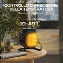 Riscaldatore Elettrico e Regolabile a 3 Modalità 21,5x15,8x22 cm in PP e PA Ignifugo Nero      