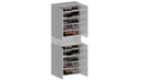 Armadio Scarpiera 4 Ante e 1 Ripiano a Ribalta 76x35x200 cm Savona 4A 1R Bianco Opaco/Larice Bianco  