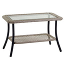 Tavolino da Giardino in Polyrattan Rettangolare 70x40x45cm Providence Crema