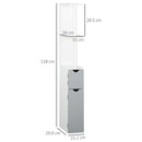 Mobile a Colonna da Bagno 15,2x29,8x118 cm in Legno Bianco e Grigio   