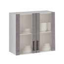 Vetrina pensile 80 cm due ante cemento