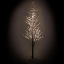 Albero di Natale Luminoso con 306 Led Luce Calda 24x24xH210cm Marrone Innevato