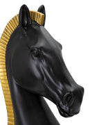 Cavallo da Scacchi 18,5x50x18,5 cm in Poliresina Nero/Oro