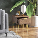 Set 2 Comodini 39,5x41x49 cm 1 Cassetto in Truciolato Marrone