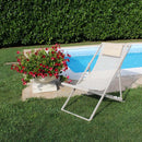 Sdraio Avana 97x52x76 h cm in acciaio Tortora