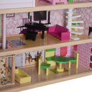 Casa delle Bambole per Bambini a 3 Piani con Ascensore Rosa 60x30x71.5 cm 
