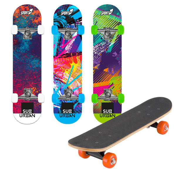 Skateboard con Tavola 80 cm in Legno Concava Sub Urban Multicolore online