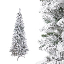 Albero di Natale Artificiale H180 cm Abete Douglas Slim con Neve 465 Tips Verde