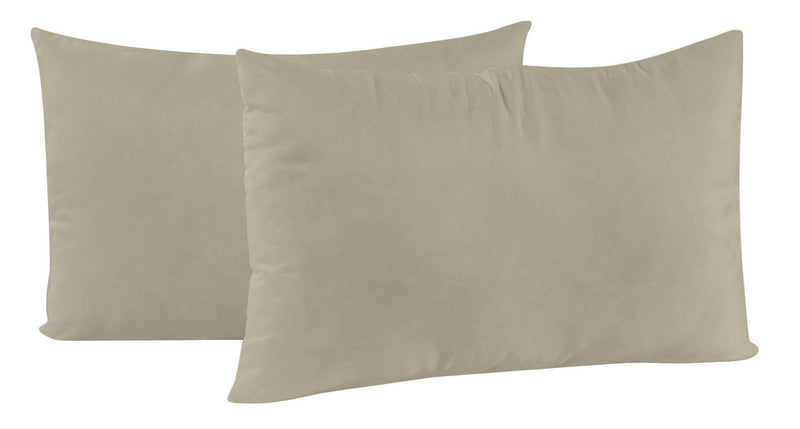 Coppia di Federe 52x82 cm in Microfibra Tinta Unita Tortora