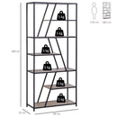 Libreria 9 Ripiani 80x33x180 cm in Legno e Metallo  Nera