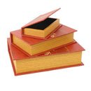 Set 3 Scatole libro in Similpelle rosso ghirlanda