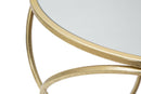 Tavolinetto Circly Ø42x61 cm in Ferro e Specchio Oro e Argento