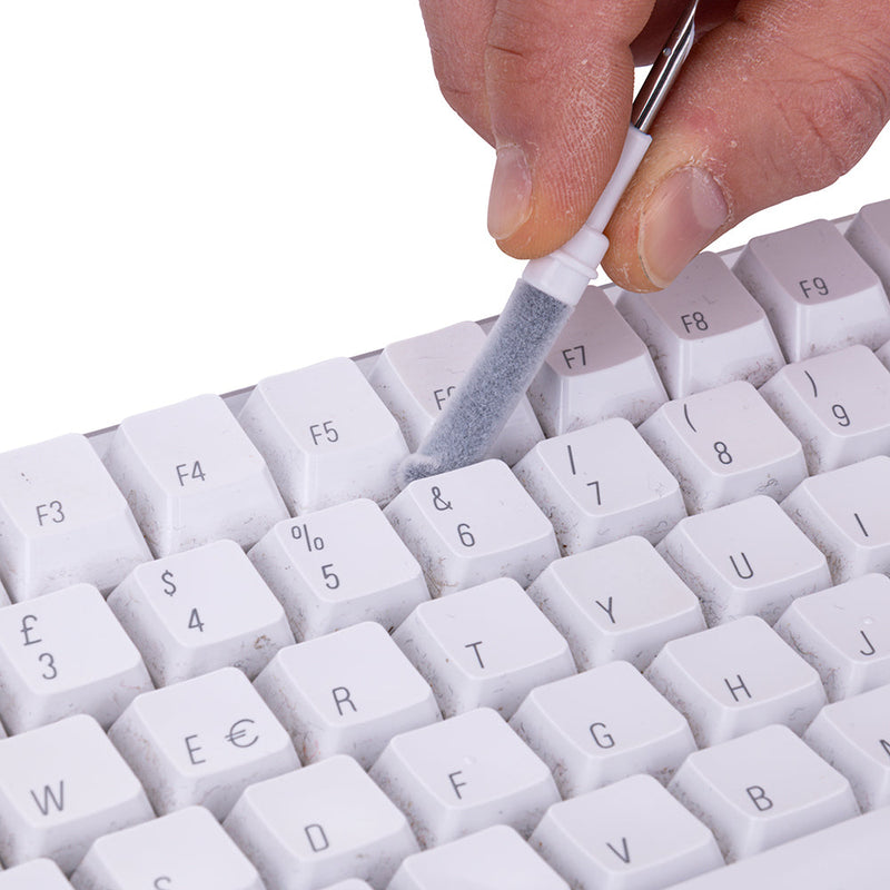 Kit Pulizia Cuffie Auricolari Multifunzione 3 in 1 in ABS e Spugna Kooper  Bianco