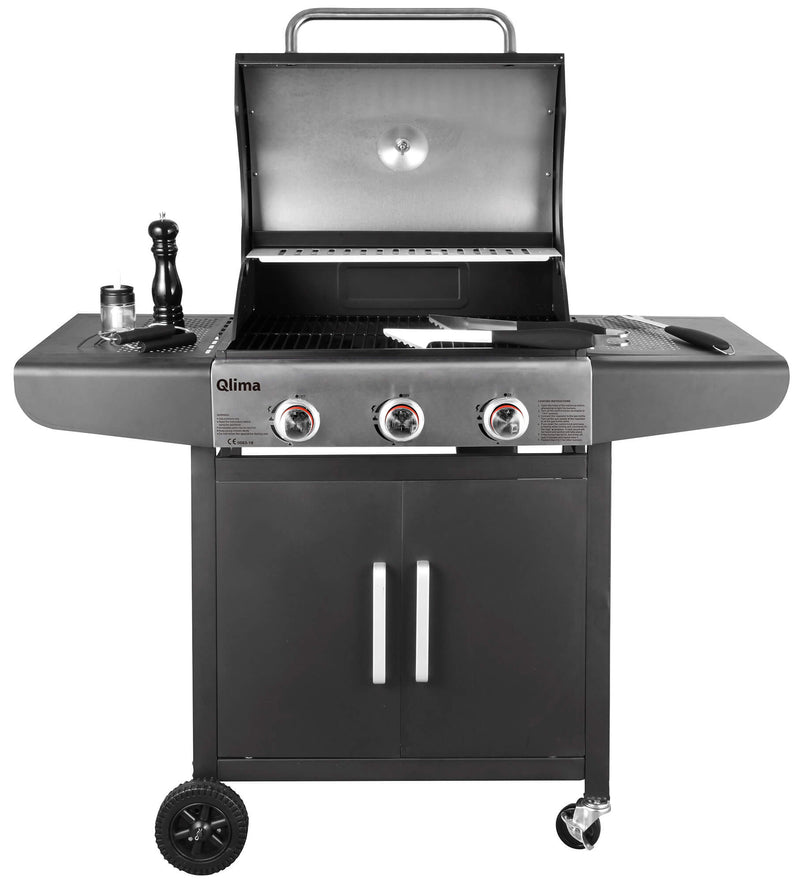 Barbecue a Gas GPL 3 Fuochi Qlima OKG103 Nero