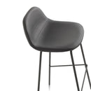 Set 2 Sgabelli 42x43x91,5 cm in Similpelle Nero