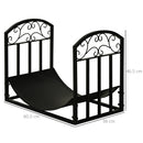 Portalegna per Camino 60,5x36x46,5 cm in Metallo Nero
