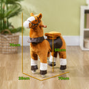 Cavallo a Dondolo per Bambini 3+ Anni 70x28x70 cm con Suoni Realistici e Pedale in Poliestere e PP Marrone      