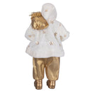Pupazzo Babbo Natale H62 cm in Stoffa Oro e Bianco