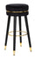 Tabouret de Bar Paris Ø35x74 cm en Bois et Tissu Velours Noir