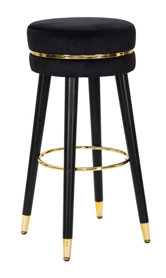 Tabouret de Bar Paris Ø35x74 cm en Bois et Tissu Velours Noir online